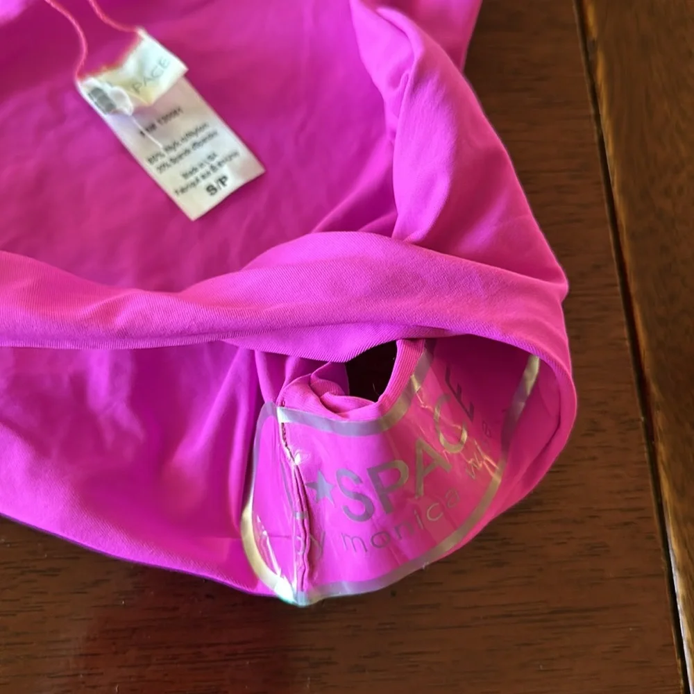 LSPACE by Monica Wise Neon Pink Low Rise Bikini‎ Bottom Swimwear S